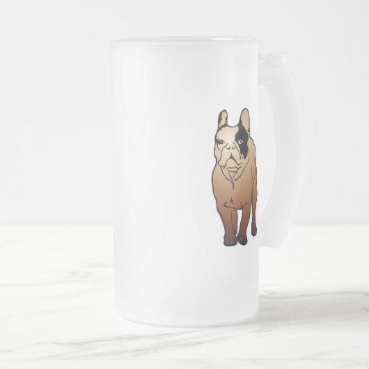 Bulldog Mattglas Bierglas (VorderseiteRechts)