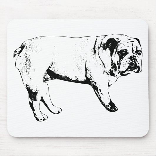 Bulldog-Maus-Pad mit sauberer Linie Mousepad (Vorne)