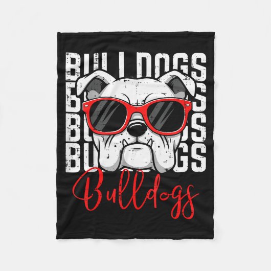 Bulldog Men Women Boys Girls Youth Kids Teen Fleecedecke (Vorderseite)