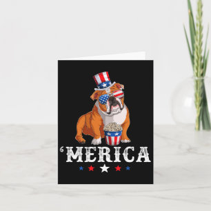 Bulldog Men Women Usa American Flag English Bulldo Karte