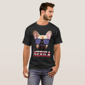 Bulldog Merica Patriotic am 4. Juli T-Shirt (Vorne ganz)