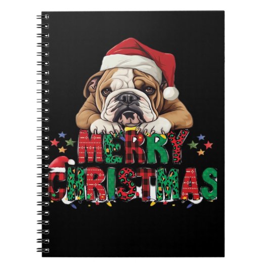Bulldog - Merry Christmas Dog Classic T-Shirt Notizblock (Vorderseite)