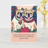 bulldog message happy birthday karte (Gelbe Blume)