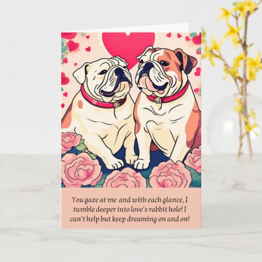 bulldog message happy birthday karte (Gelbe Blume)