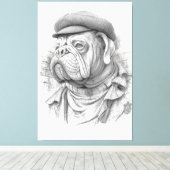 Bulldog Minister Marble Statue Canvas Art Leinwanddruck (Insitu (Holzboden))