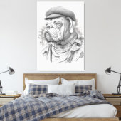 Bulldog Minister Marble Statue Canvas Art Leinwanddruck (Insitu (Schlafzimmer))