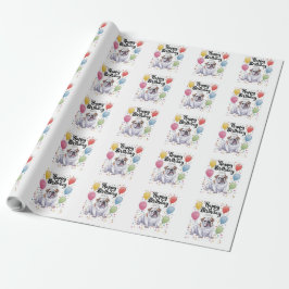 Bulldog mit Balloons Geschenkpapier
