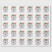 Bulldog mit Balloons Geschenkpapier (Flach)