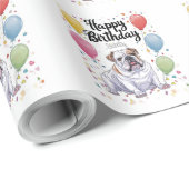 Bulldog mit Balloons Geschenkpapier (Rolleneckpunkt)