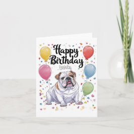 Bulldog mit Balloons Karte
