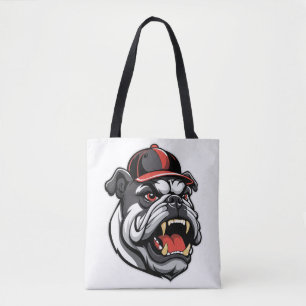BULLDOG MIT BASEBALLCAPPE TASCHE