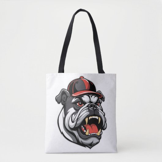 BULLDOG MIT BASEBALLCAPPE TASCHE (Vorderseite)