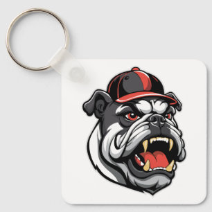 BULLDOG MIT BASEBALLKAPPE SCHLÜSSELANHÄNGER