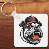 BULLDOG MIT BASEBALLKAPPE SCHLÜSSELANHÄNGER (Vorderseite)