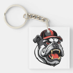 BULLDOG MIT BASEBALLKAPPE SCHLÜSSELANHÄNGER