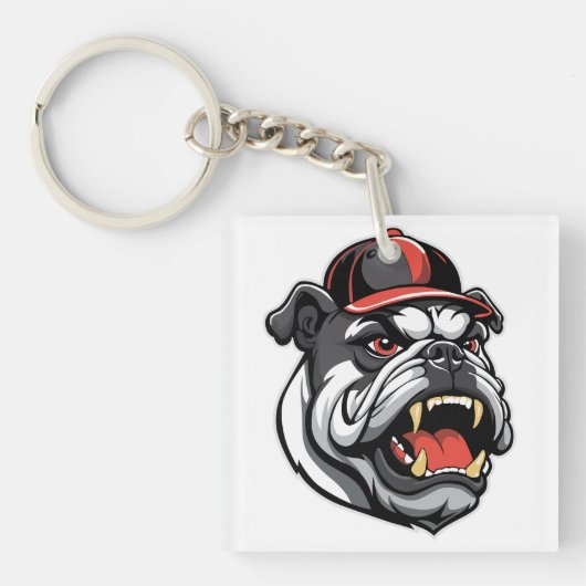 BULLDOG MIT BASEBALLKAPPE SCHLÜSSELANHÄNGER (Vorderseite)