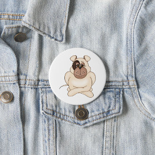 Bulldog mit Big Eyes Button