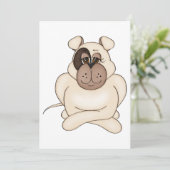 Bulldog mit Big Eyes Einladung (Stehend Vorderseite)