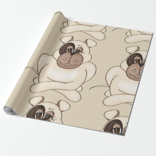 Bulldog mit Big Eyes Geschenkpapier (Ungerollt)