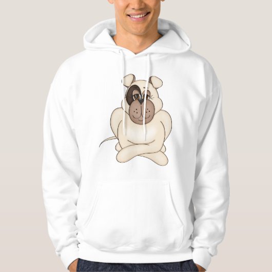 Bulldog mit Big Eyes Hoodie (Vorderseite)