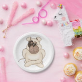 Bulldog mit Big Eyes Pappteller (Party)