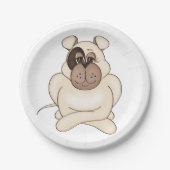 Bulldog mit Big Eyes Pappteller (Vorderseite)