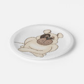 Bulldog mit Big Eyes Pappteller (Schrägansicht)