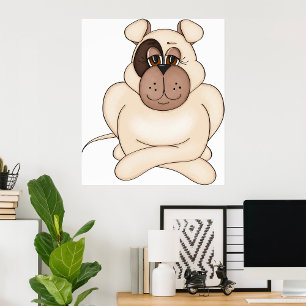Bulldog mit Big Eyes Poster