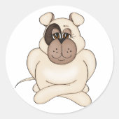 Bulldog mit Big Eyes Runder Aufkleber (Vorderseite)