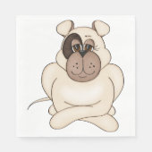 Bulldog mit Big Eyes Serviette (Vorderseite)