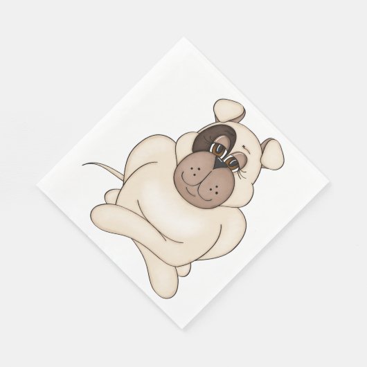 Bulldog mit Big Eyes Serviette (Ecke)