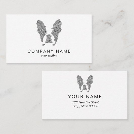 Bulldog mit Black Scribble Visitenkarte (Vorne/Hinten)