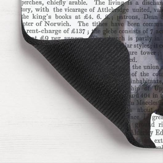 Bulldog mit Blue Top Hat und Mustache Mousepad (Ecke)