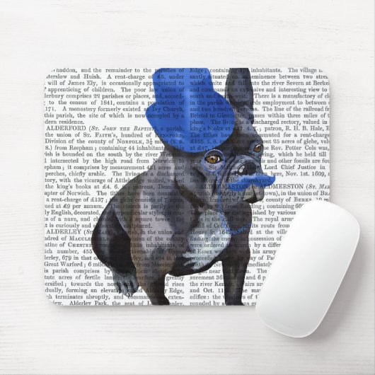 Bulldog mit Blue Top Hat und Mustache Mousepad (Mit Mouse)