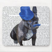 Bulldog mit Blue Top Hat und Mustache Mousepad (Vorne)