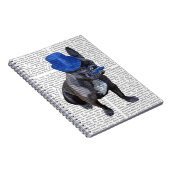 Bulldog mit Blue Top Hat und Mustache Notizblock (Rechte Seite)