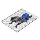 Bulldog mit Blue Top Hat und Mustache Notizblock (Linke Seite)