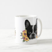 Bulldog mit Blume Coffee Tasse (VorderseiteRechts)