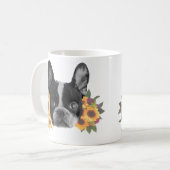 Bulldog mit Blume Coffee Tasse (Vorderseite Links)