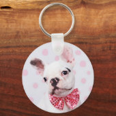 Bulldog mit Bow-Krawatte Schlüsselanhänger (Vorderseite)
