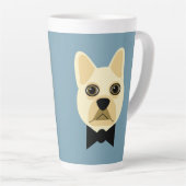 Bulldog mit Bowtie Blue Milchtasse (Rechte Ecke)