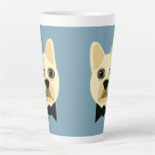 Bulldog mit Bowtie Blue Milchtasse (Vorderseite)