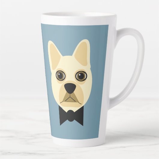 Bulldog mit Bowtie Blue Milchtasse (Rechts)