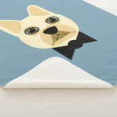 Bulldog mit Bowtie Blue Sherpadecke (3/4)