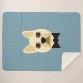 Bulldog mit Bowtie Blue Sherpadecke (Vorderseite (Horizontal))