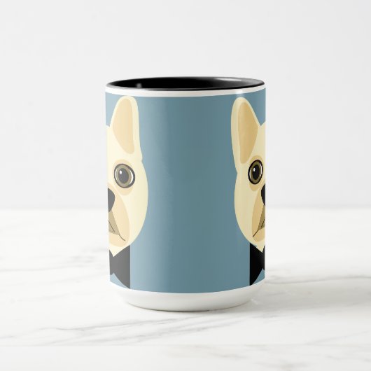 Bulldog mit Bowtie Blue Tasse (Zentrum)
