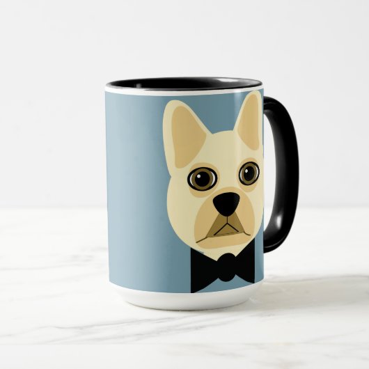Bulldog mit Bowtie Blue Tasse (VorderseiteRechts)