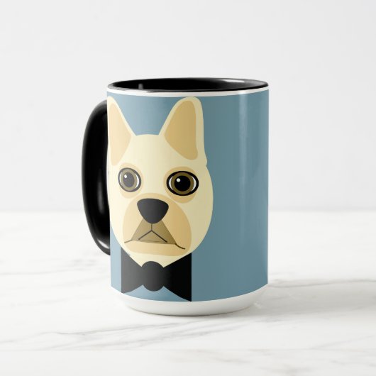 Bulldog mit Bowtie Blue Tasse (Vorderseite Links)