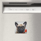 Bulldog mit Brille und Bow-Krawatte Magnet (In Situ (Geschirrspüler))