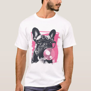 Bulldog mit Brillenblase T-Shirt